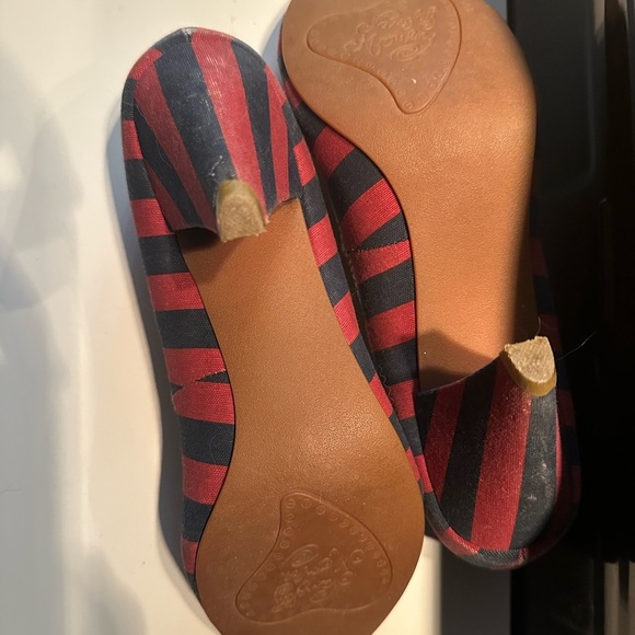 Naughty Monkey Red and Blue Striped Heels - Picture 4 of 5
